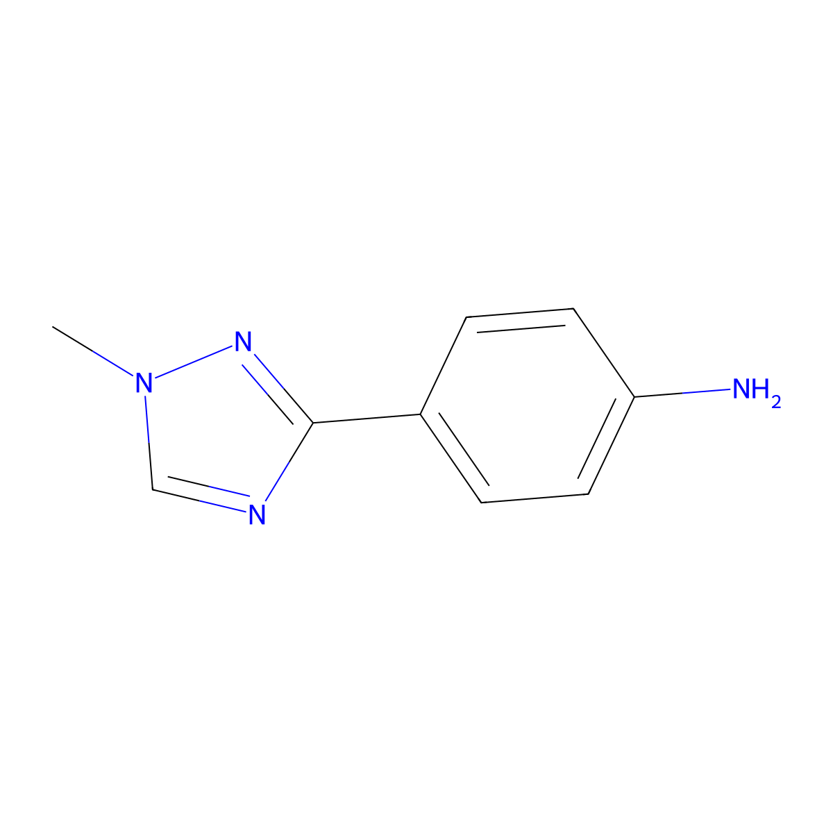 4-(1-methyl-1H-1,2,4-triazol-3-yl)aniline molecular structure, CAS 1461708-96-2
