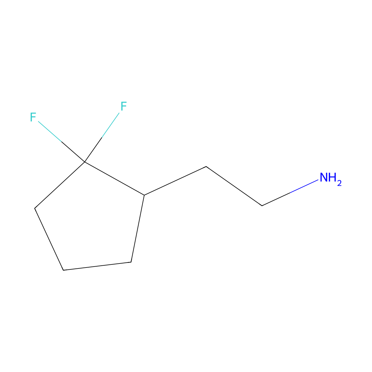 2-(2,2-Difluorocyclopentyl)ethan-1-amine molecular structure, CAS 1461709-03-4
