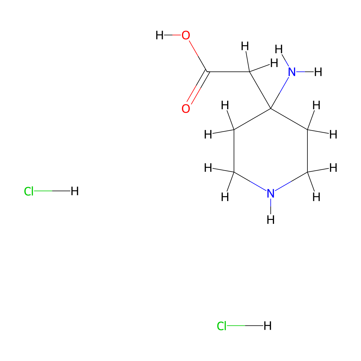 2-(4-Aminopiperidin-4-yl)acetic acid dihydrochloride molecular structure, CAS 1461709-08-9