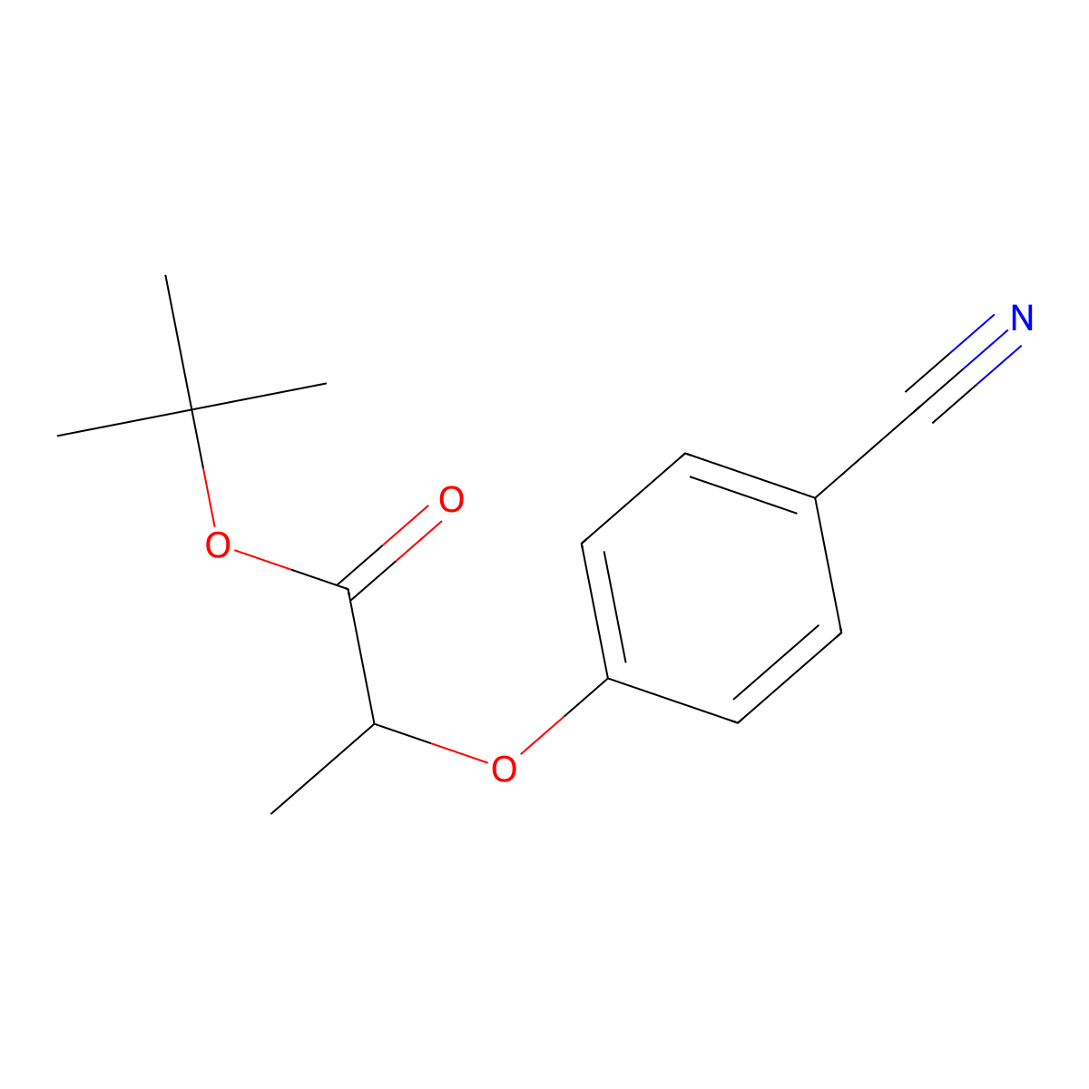 Tert-butyl 2-(4-cyanophenoxy)propanoate molecular structure, CAS 1461709-09-0