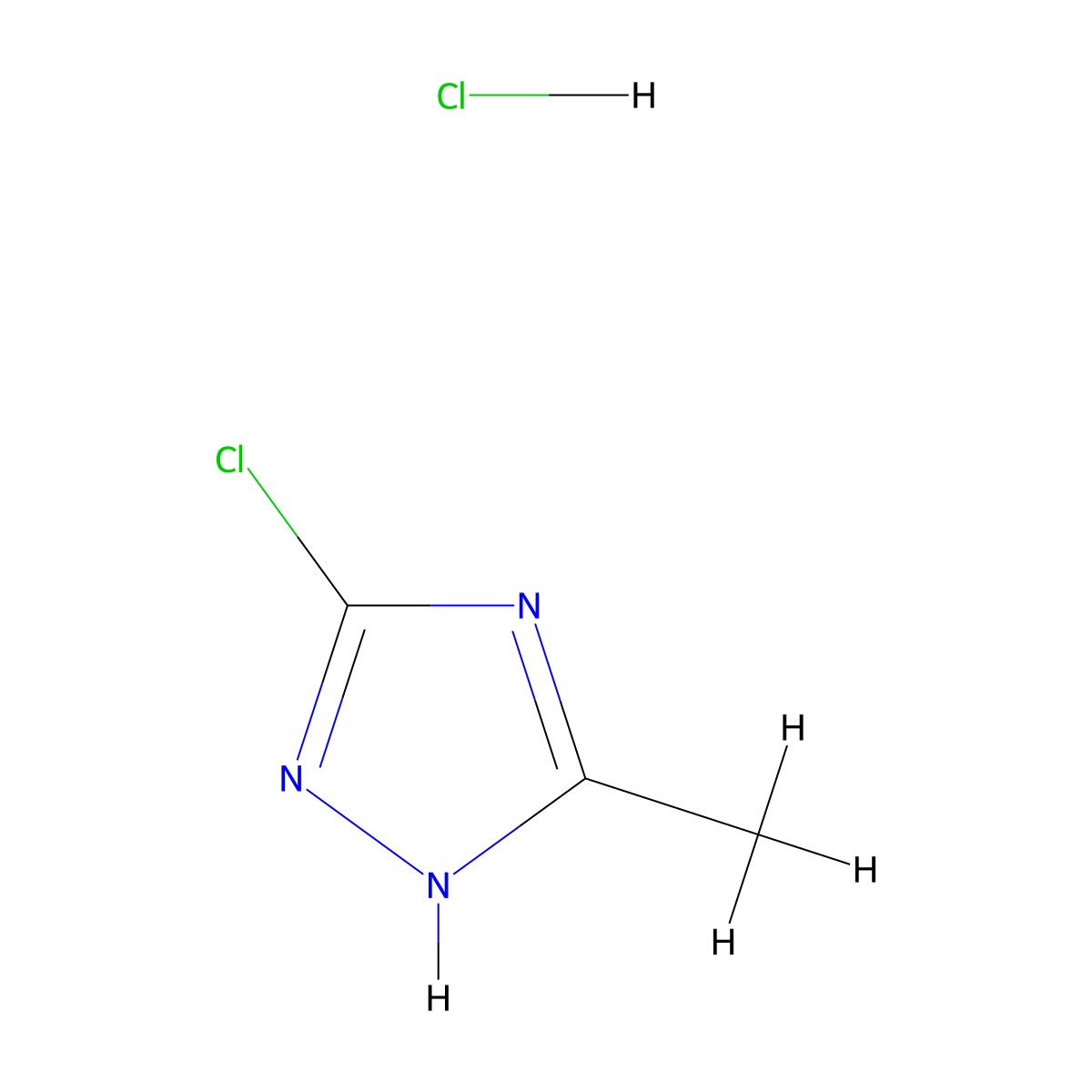 3-chloro-5-methyl-1H-1,2,4-triazole hydrochloride molecular structure, CAS 1461709-15-8