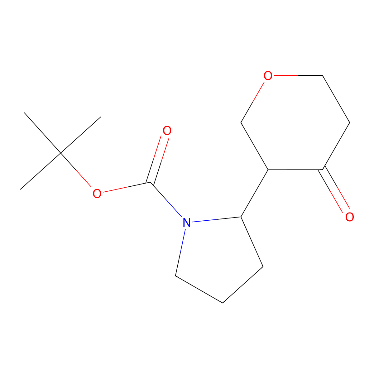 Tert-butyl 2-(4-oxooxan-3-yl)pyrrolidine-1-carboxylate molecular structure, CAS 1461709-24-9