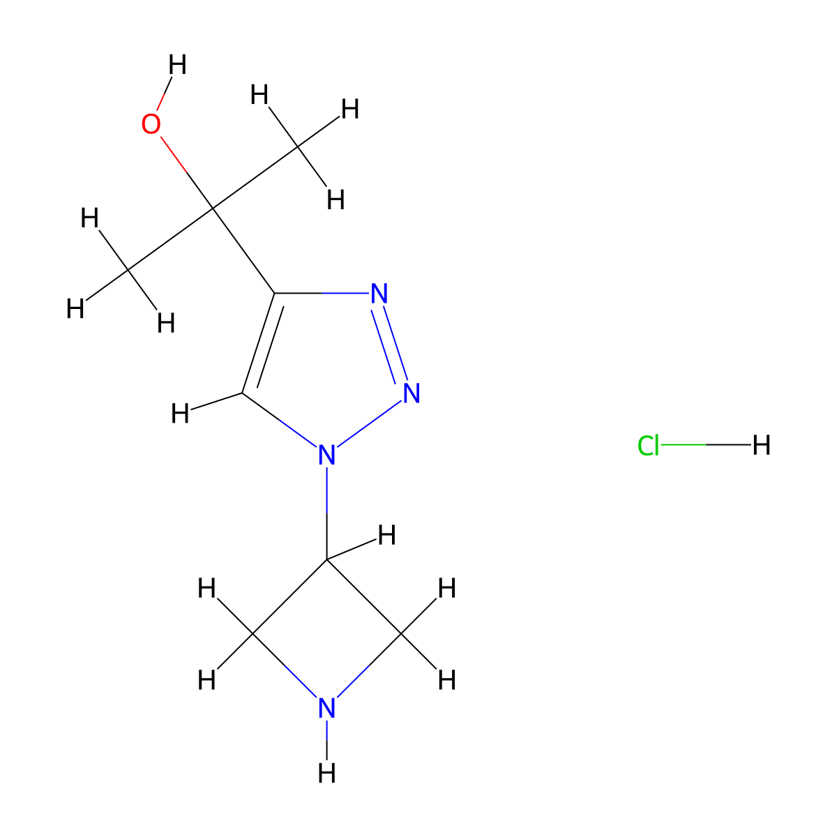 2-[1-(azetidin-3-yl)-1H-1,2,3-triazol-4-yl]propan-2-ol hydrochloride molecular structure, CAS 1461709-27-2