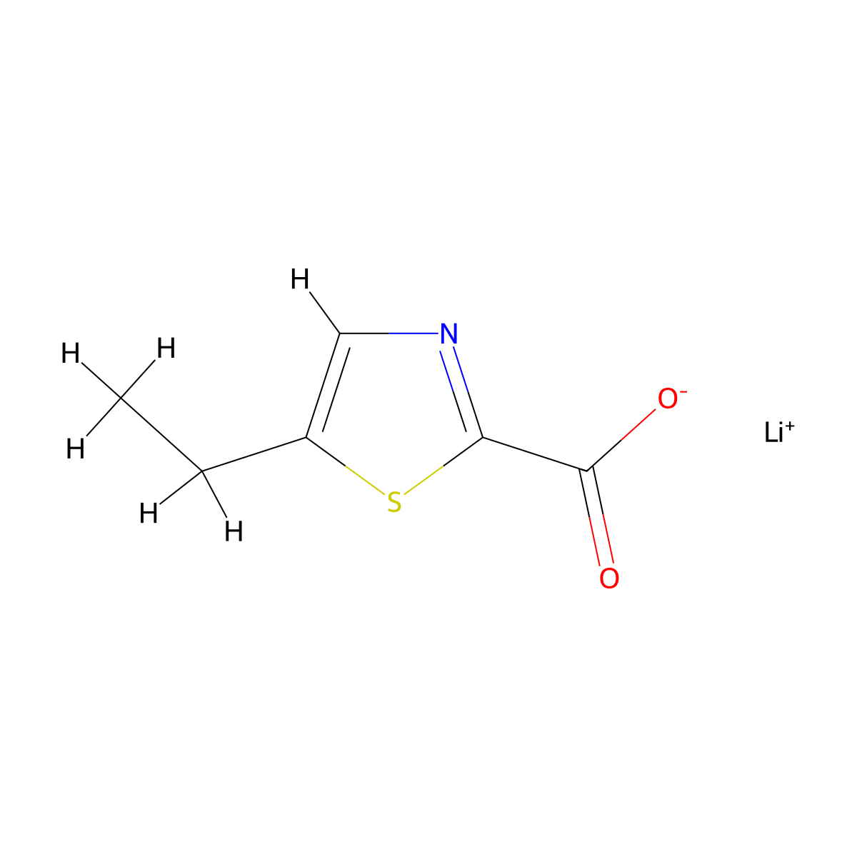 Lithium(1+) ion 5-ethyl-1,3-thiazole-2-carboxylate molecular structure, CAS 1461709-32-9