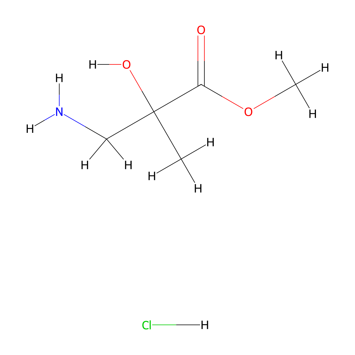 Methyl 3-amino-2-hydroxy-2-methylpropanoate hydrochloride molecular structure, CAS 1461709-35-2