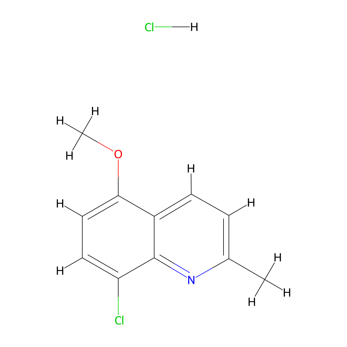 8-Chloro-5-methoxy-2-methylquinoline hydrochloride molecular structure, CAS 1461709-36-3