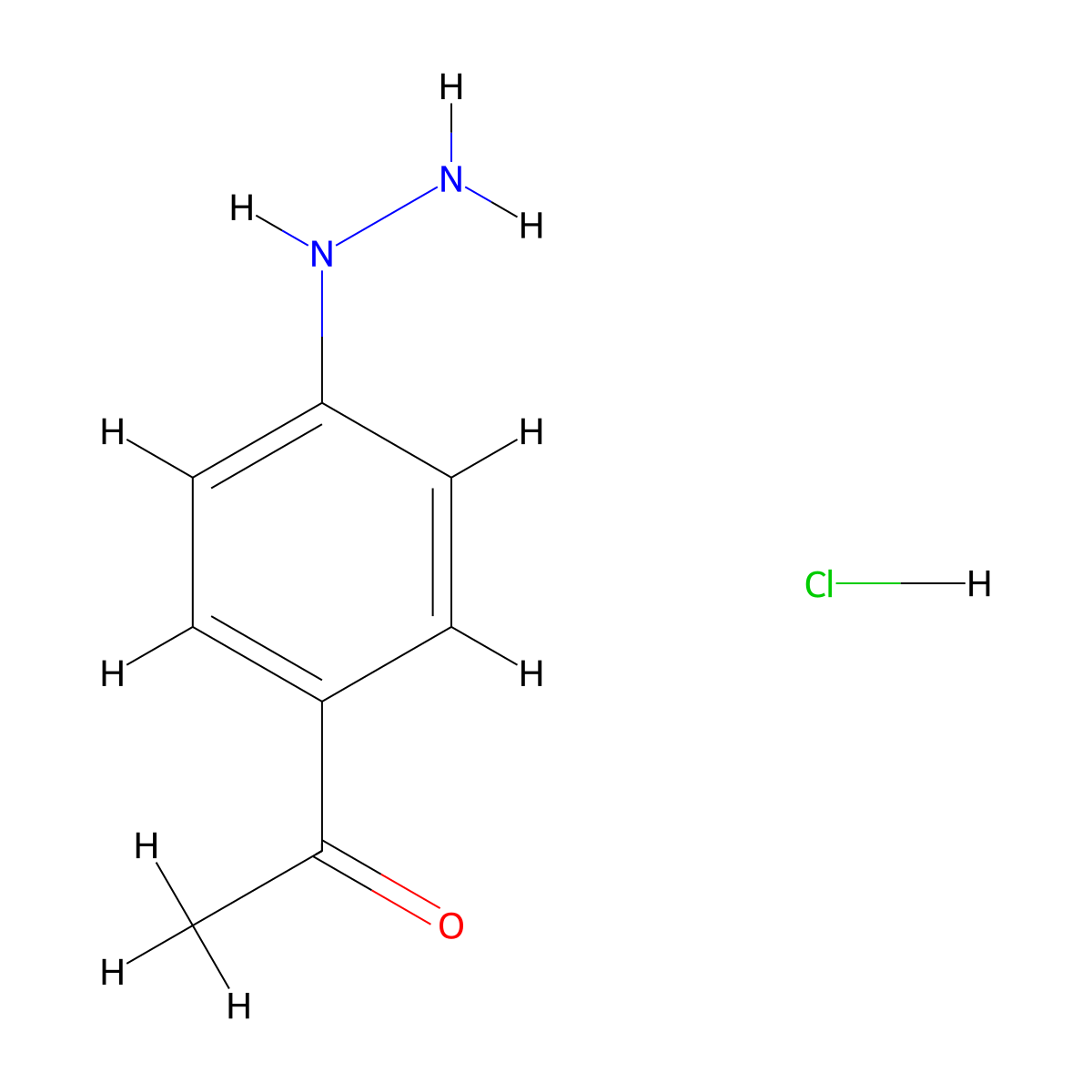 1-(4-Hydrazinylphenyl)ethan-1-one hydrochloride molecular structure, CAS 1461713-22-3