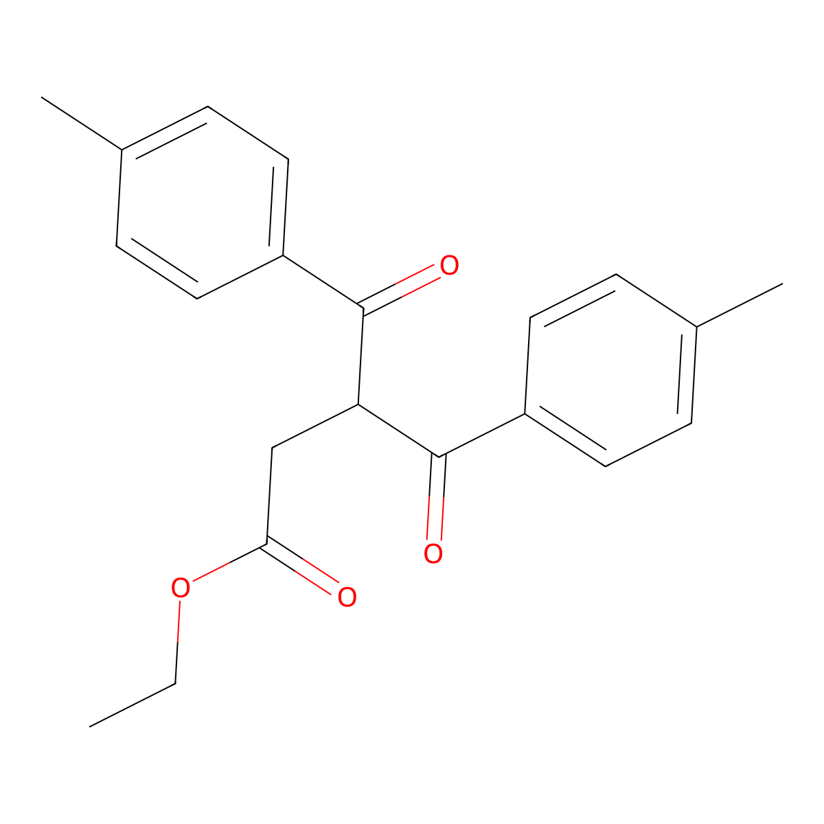 Ethyl 3-(4-methylbenzoyl)-4-(4-methylphenyl)-4-oxobutanoate molecular structure, CAS 1461713-26-7