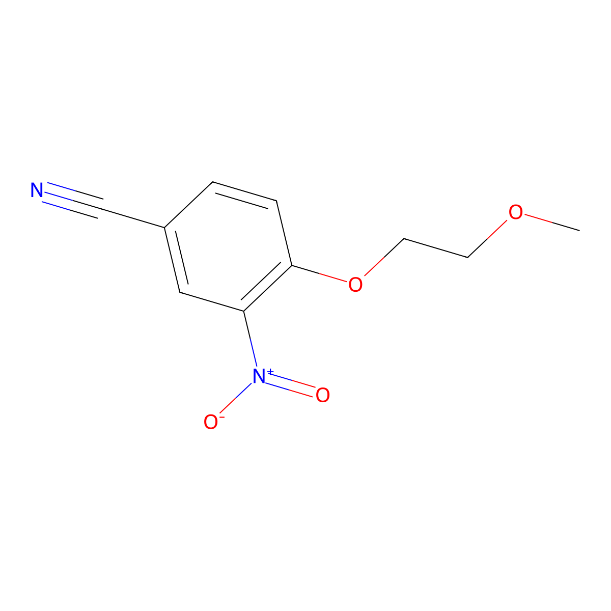 4-(2-Methoxyethoxy)-3-nitrobenzonitrile molecular structure, CAS 1461713-27-8