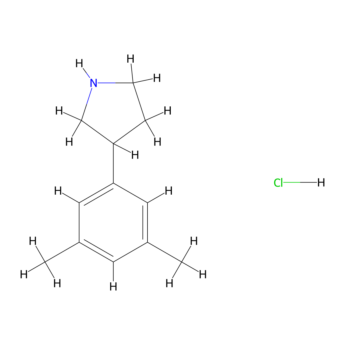 3-(3,5-Dimethylphenyl)pyrrolidine hydrochloride molecular structure, CAS 1461713-28-9
