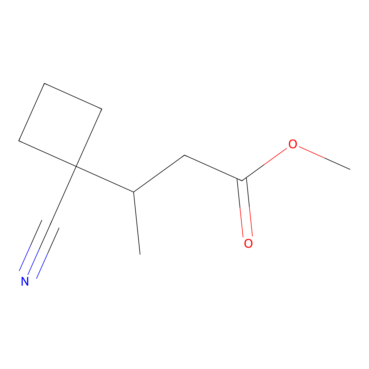 Methyl 3-(1-cyanocyclobutyl)butanoate molecular structure, CAS 1461713-32-5