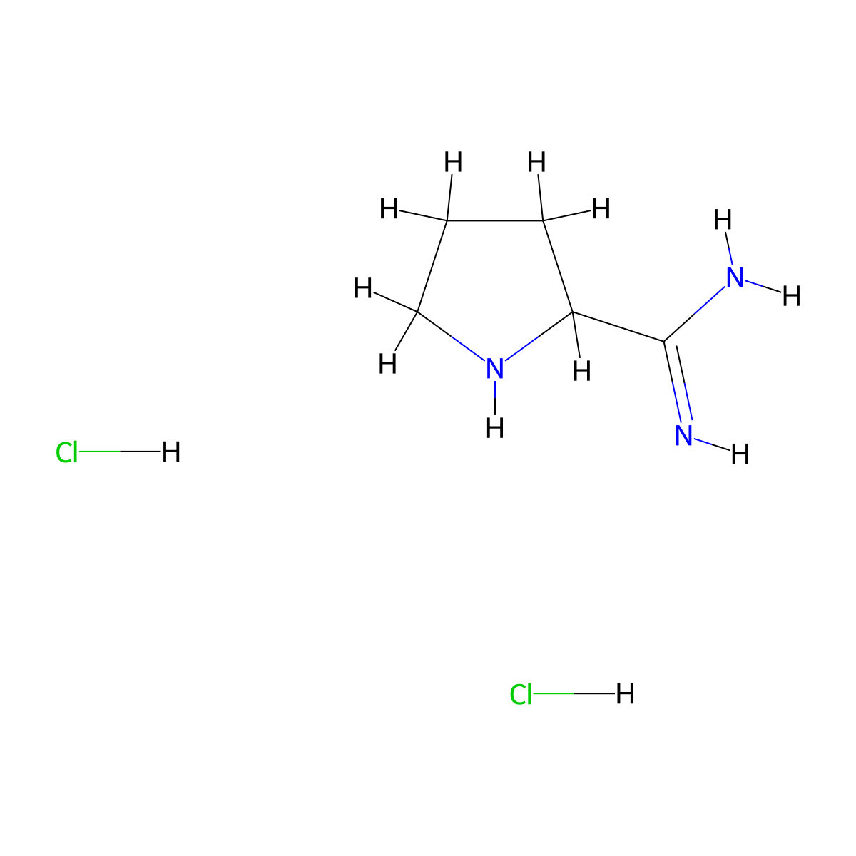 Pyrrolidine-2-carboximidamide dihydrochloride molecular structure, CAS 1461713-36-9
