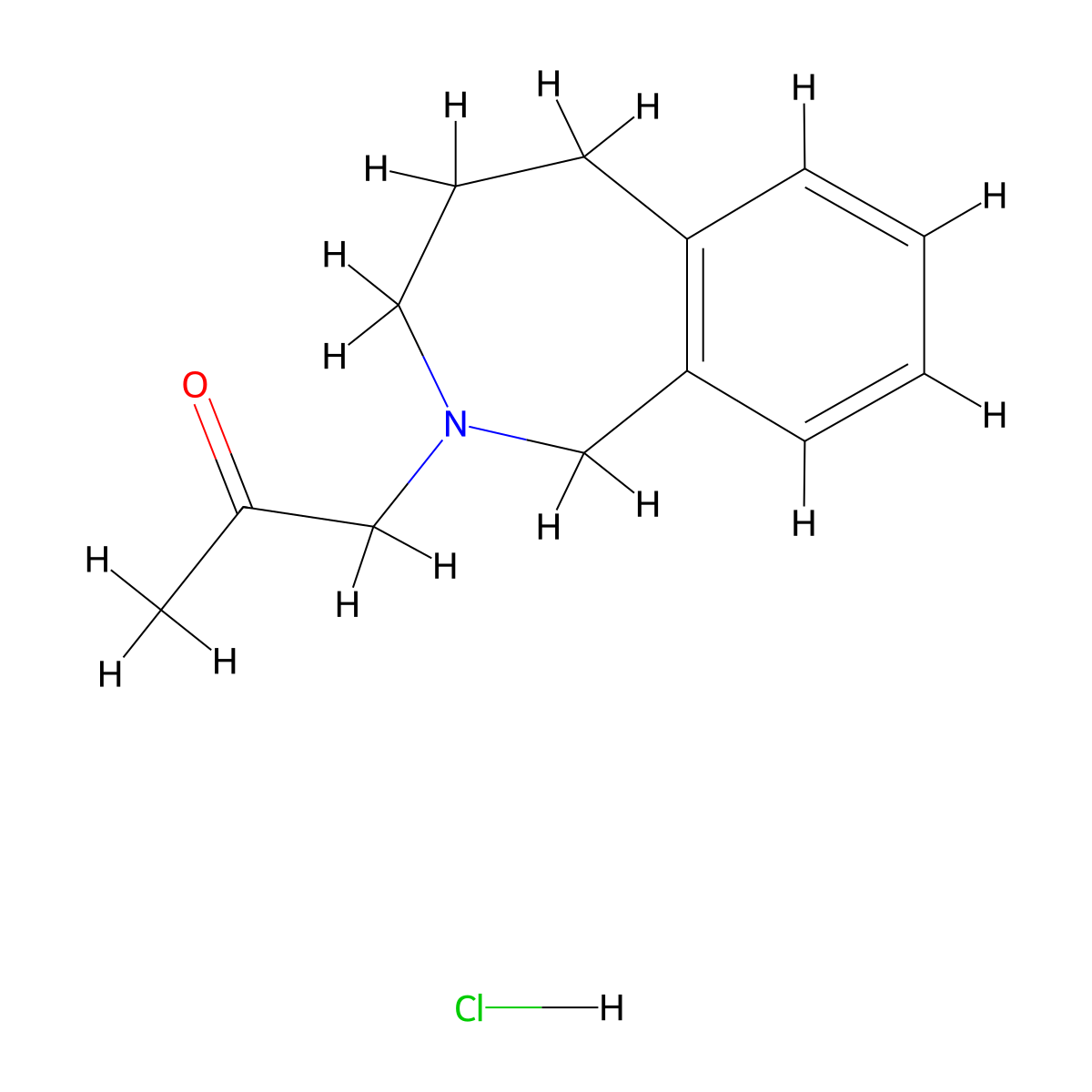 1-(2,3,4,5-tetrahydro-1H-2-benzazepin-2-yl)propan-2-one hydrochloride molecular structure, CAS 1461713-38-1