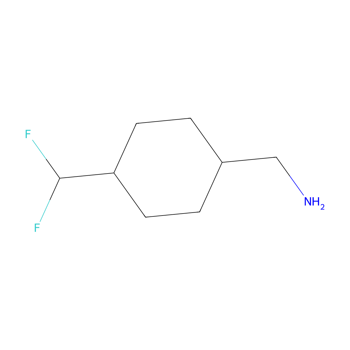 [4-(Difluoromethyl)cyclohexyl]methanamine molecular structure, CAS 1461713-41-6