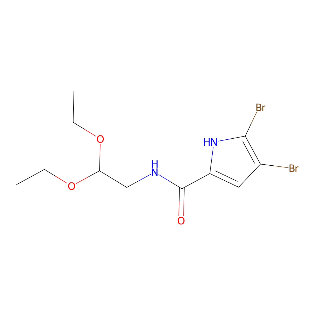 4,5-dibromo-N-(2,2-diethoxyethyl)-1H-pyrrole-2-carboxamide molecular structure, CAS 1461713-43-8