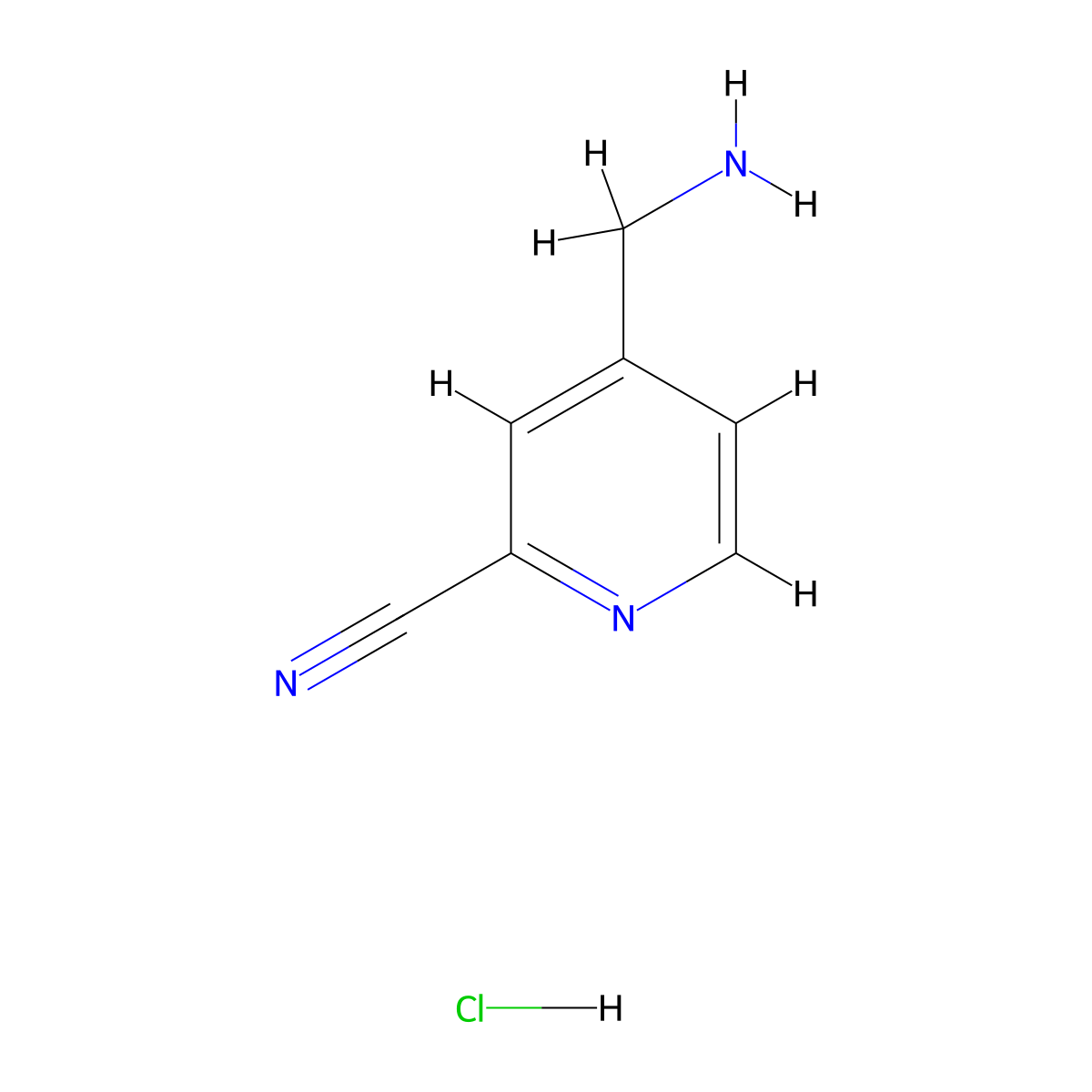 4-(Aminomethyl)pyridine-2-carbonitrile hydrochloride molecular structure, CAS 1461713-44-9