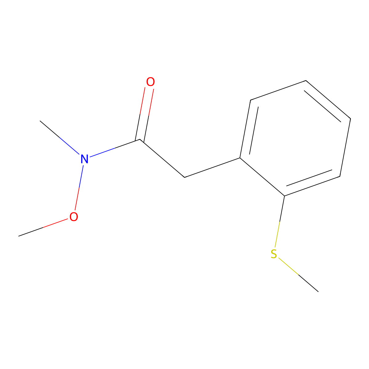 N-methoxy-N-methyl-2-[2-(methylsulfanyl)phenyl]acetamide molecular structure, CAS 1461713-46-1
