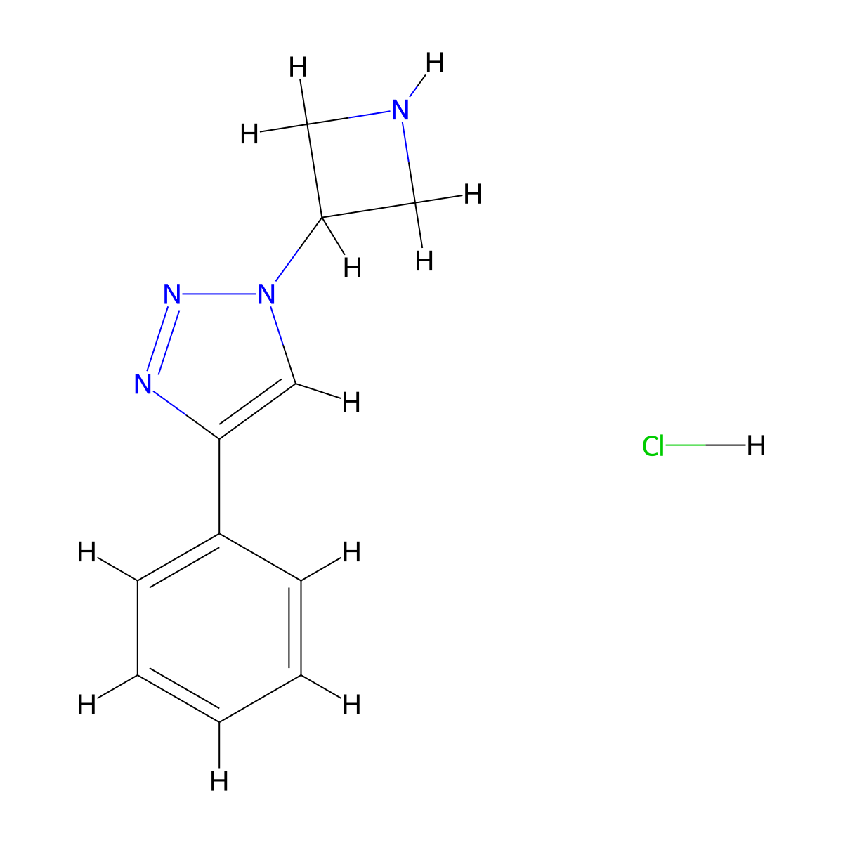 1-(azetidin-3-yl)-4-phenyl-1H-1,2,3-triazole hydrochloride molecular structure, CAS 1461713-51-8