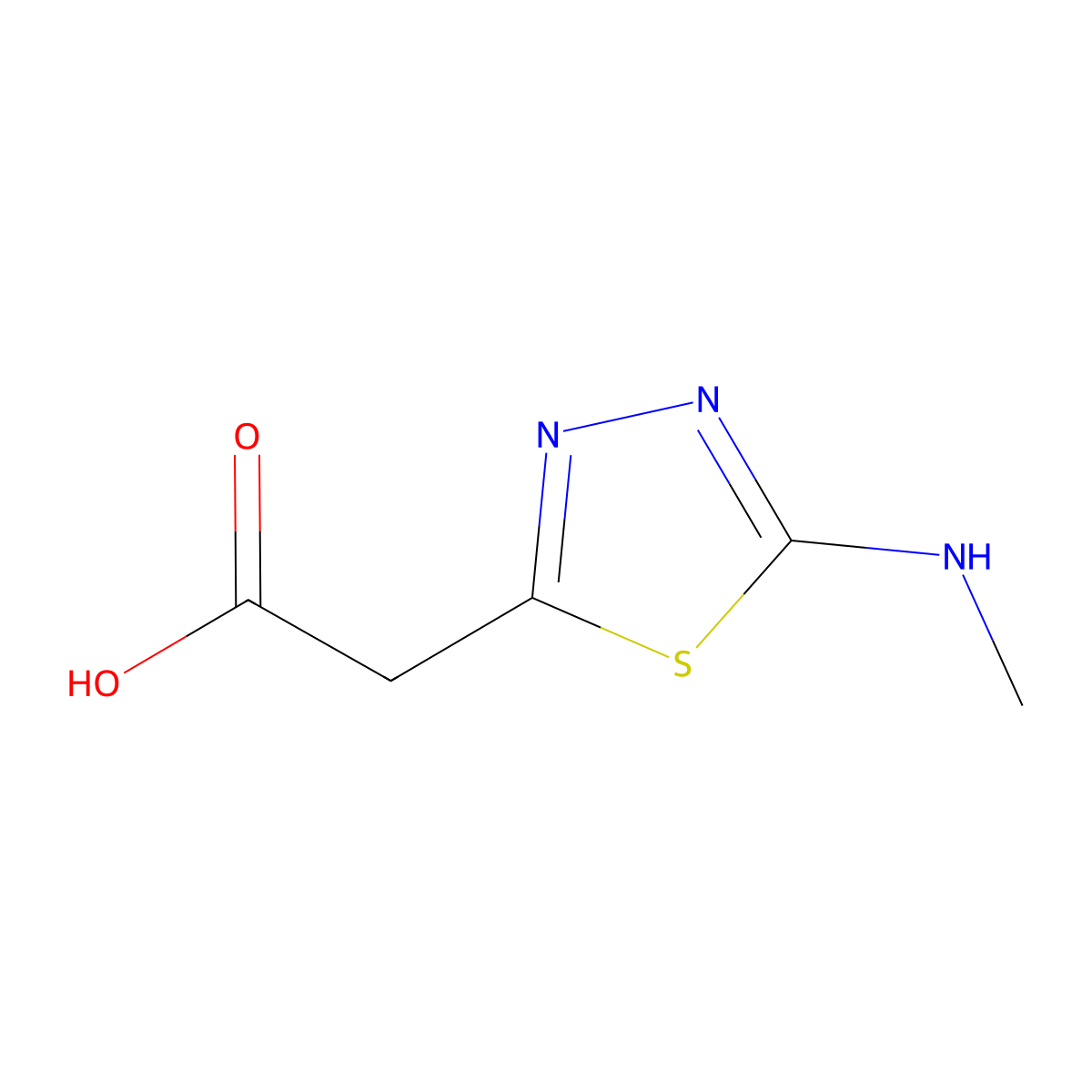 2-[5-(Methylamino)-1,3,4-thiadiazol-2-yl]acetic acid molecular structure, CAS 1461713-54-1
