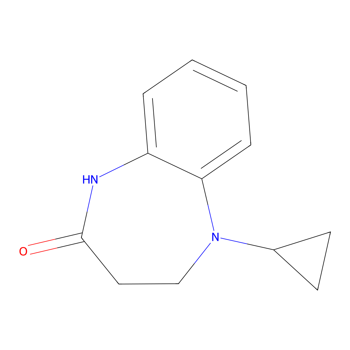 5-cyclopropyl-2,3,4,5-tetrahydro-1H-1,5-benzodiazepin-2-one molecular structure, CAS 1461713-59-6