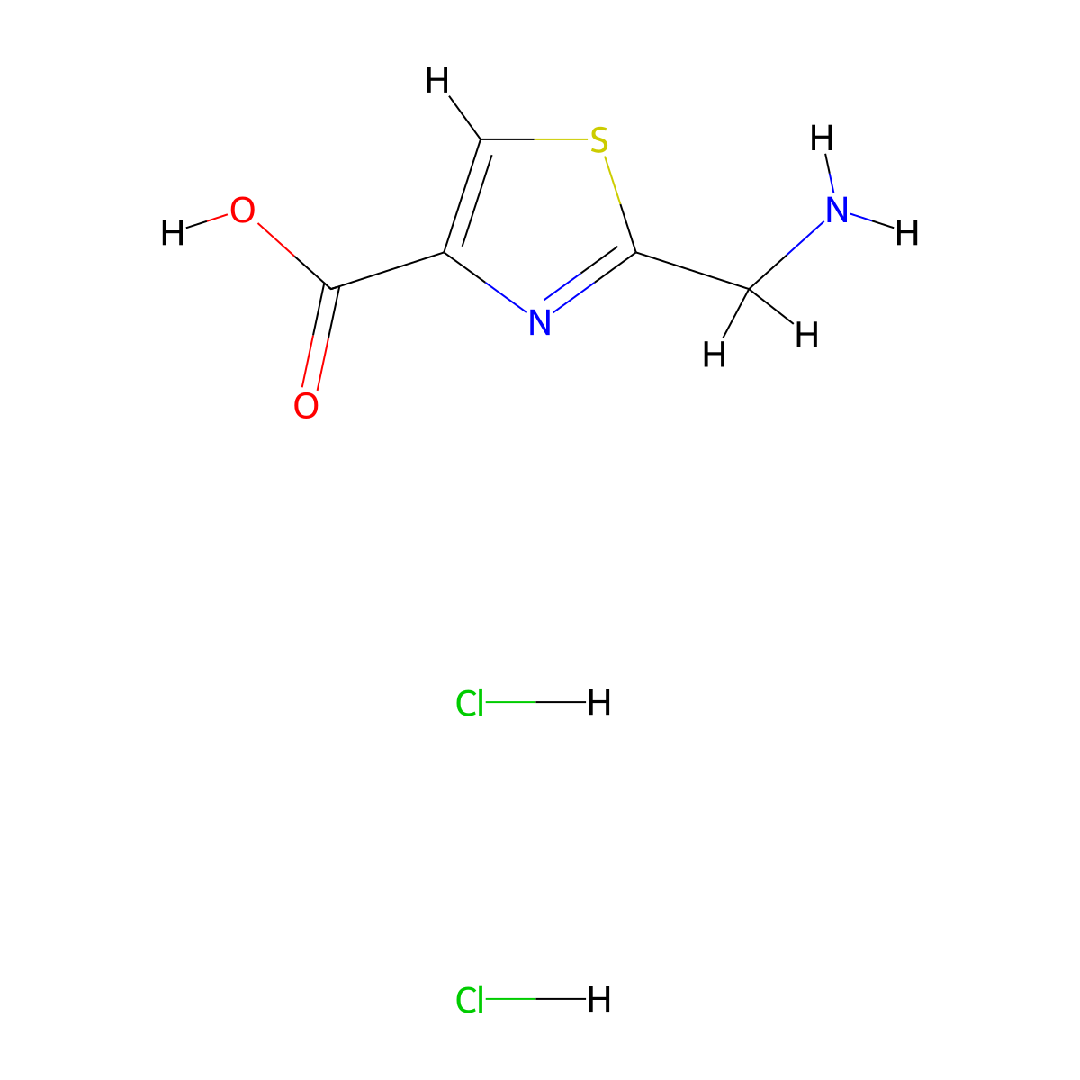 2-(Aminomethyl)-1,3-thiazole-4-carboxylic acid dihydrochloride molecular structure, CAS 1461713-64-3