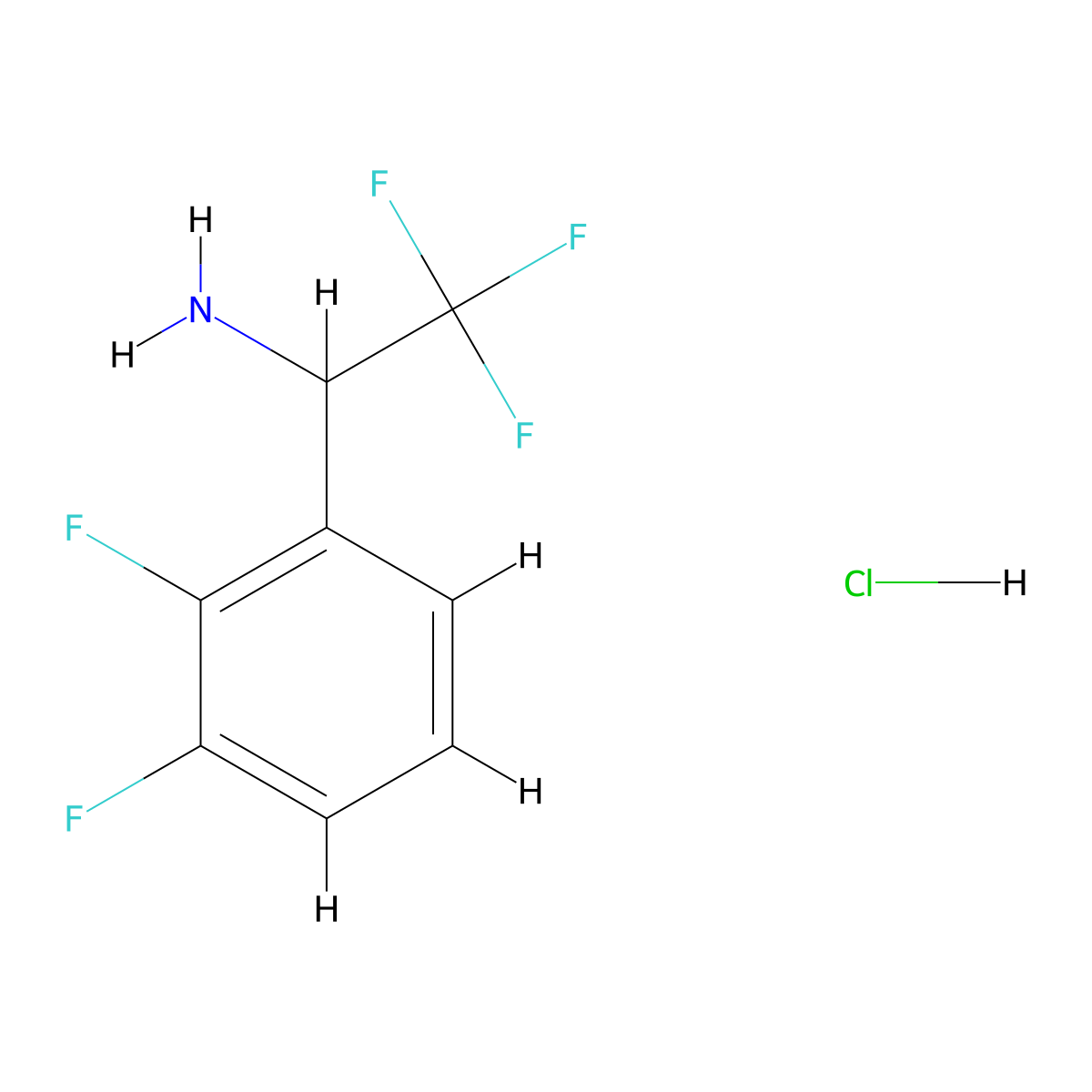 1-(2,3-Difluorophenyl)-2,2,2-trifluoroethan-1-amine hydrochloride molecular structure, CAS 1461713-69-8