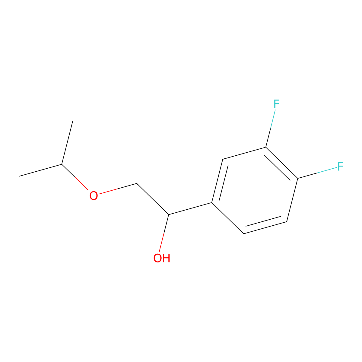 1-(3,4-Difluorophenyl)-2-(propan-2-yloxy)ethan-1-ol molecular structure, CAS 1461713-71-2
