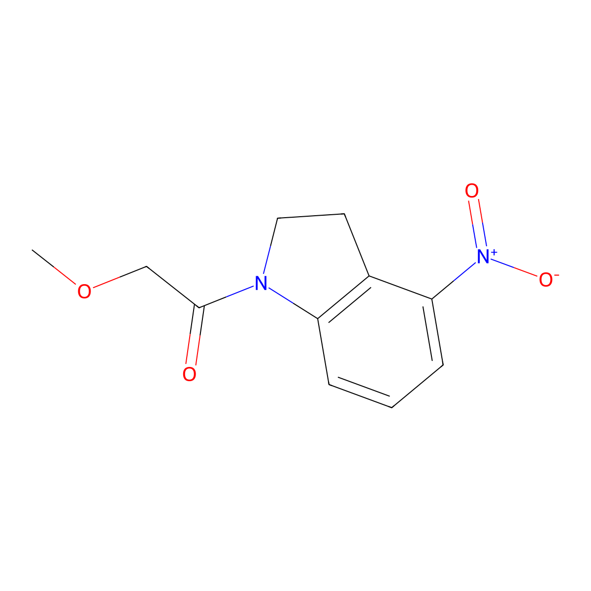 2-methoxy-1-(4-nitro-2,3-dihydro-1H-indol-1-yl)ethan-1-one molecular structure, CAS 1461713-78-9