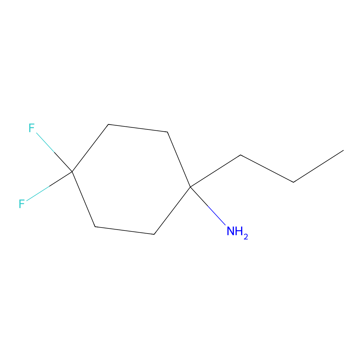 4,4-Difluoro-1-propylcyclohexan-1-amine molecular structure, CAS 1461713-80-3