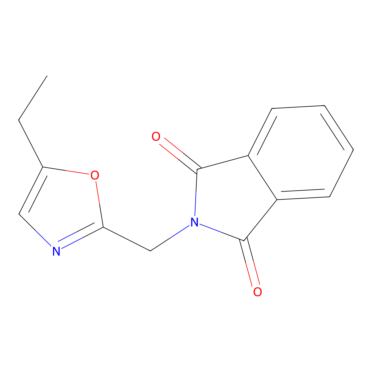 2-[(5-ethyl-1,3-oxazol-2-yl)methyl]-2,3-dihydro-1H-isoindole-1,3-dione molecular structure, CAS 1461713-81-4