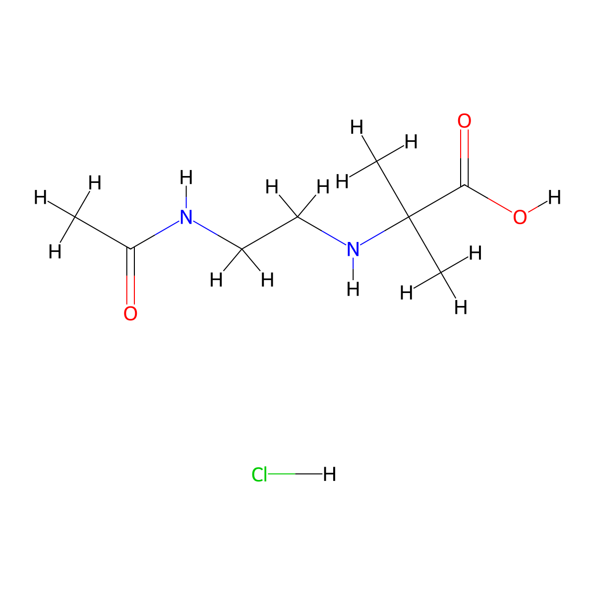 2-[(2-Acetamidoethyl)amino]-2-methylpropanoic acid hydrochloride molecular structure, CAS 1461713-89-2