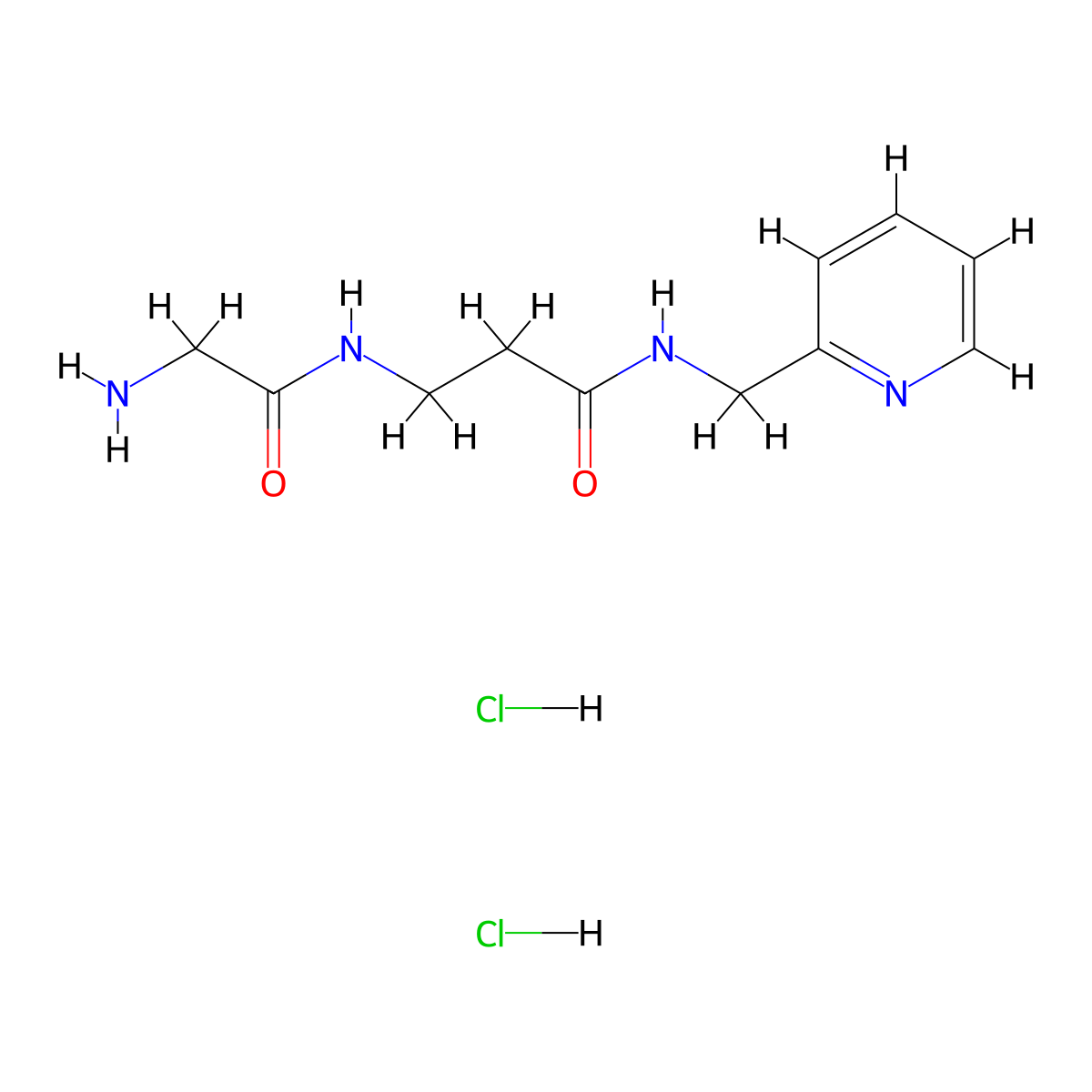 3-(2-aminoacetamido)-N-(pyridin-2-ylmethyl)propanamide dihydrochloride molecular structure, CAS 1461713-90-5