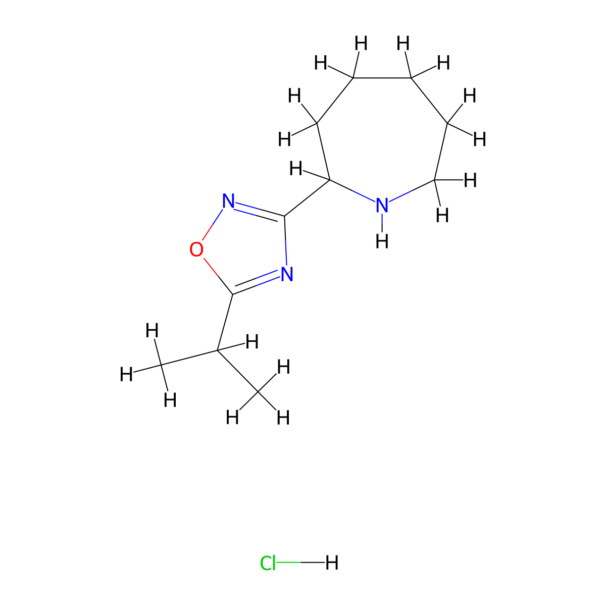 2-[5-(Propan-2-yl)-1,2,4-oxadiazol-3-yl]azepane hydrochloride molecular structure, CAS 1461713-91-6