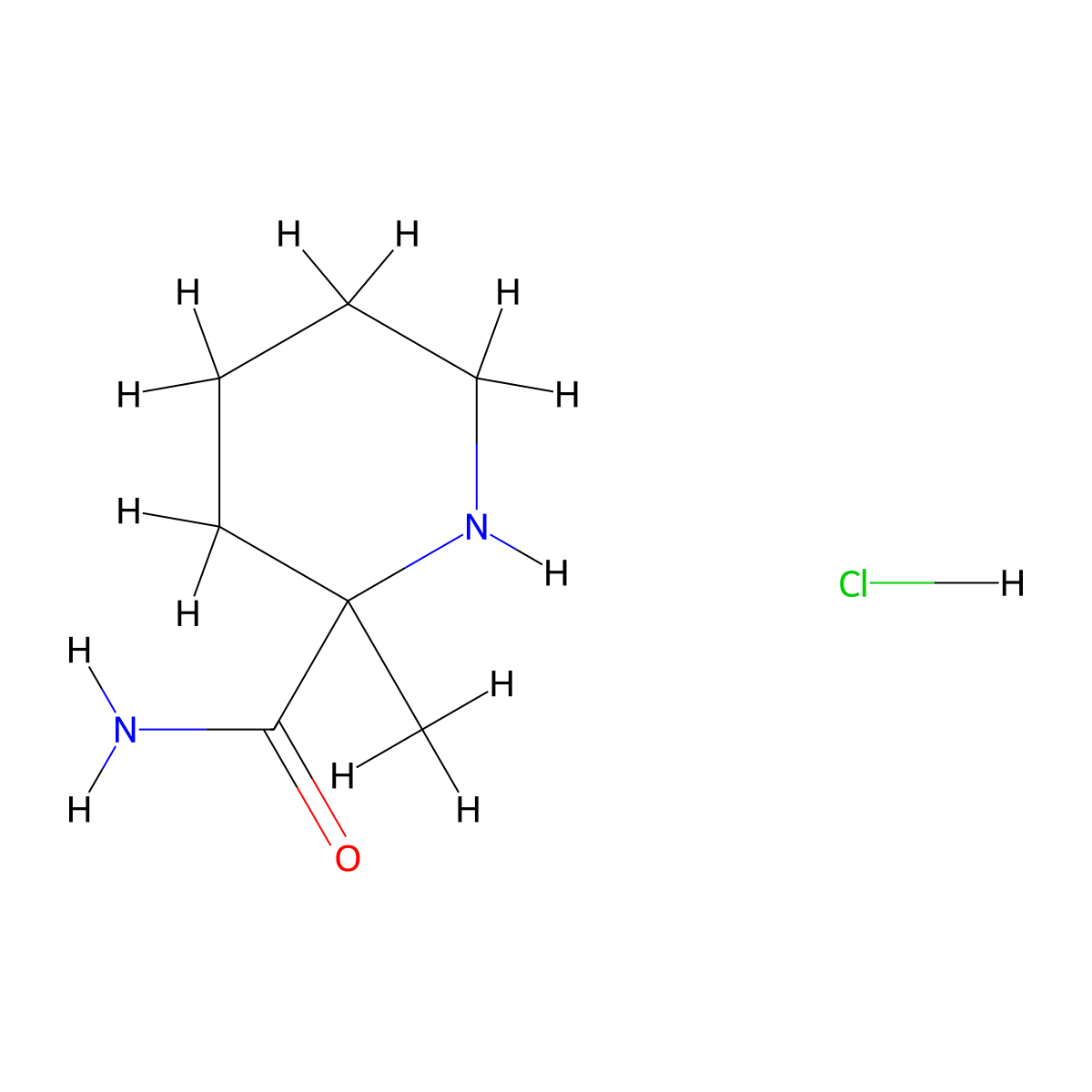 2-Methylpiperidine-2-carboxamide hydrochloride molecular structure, CAS 1461713-92-7