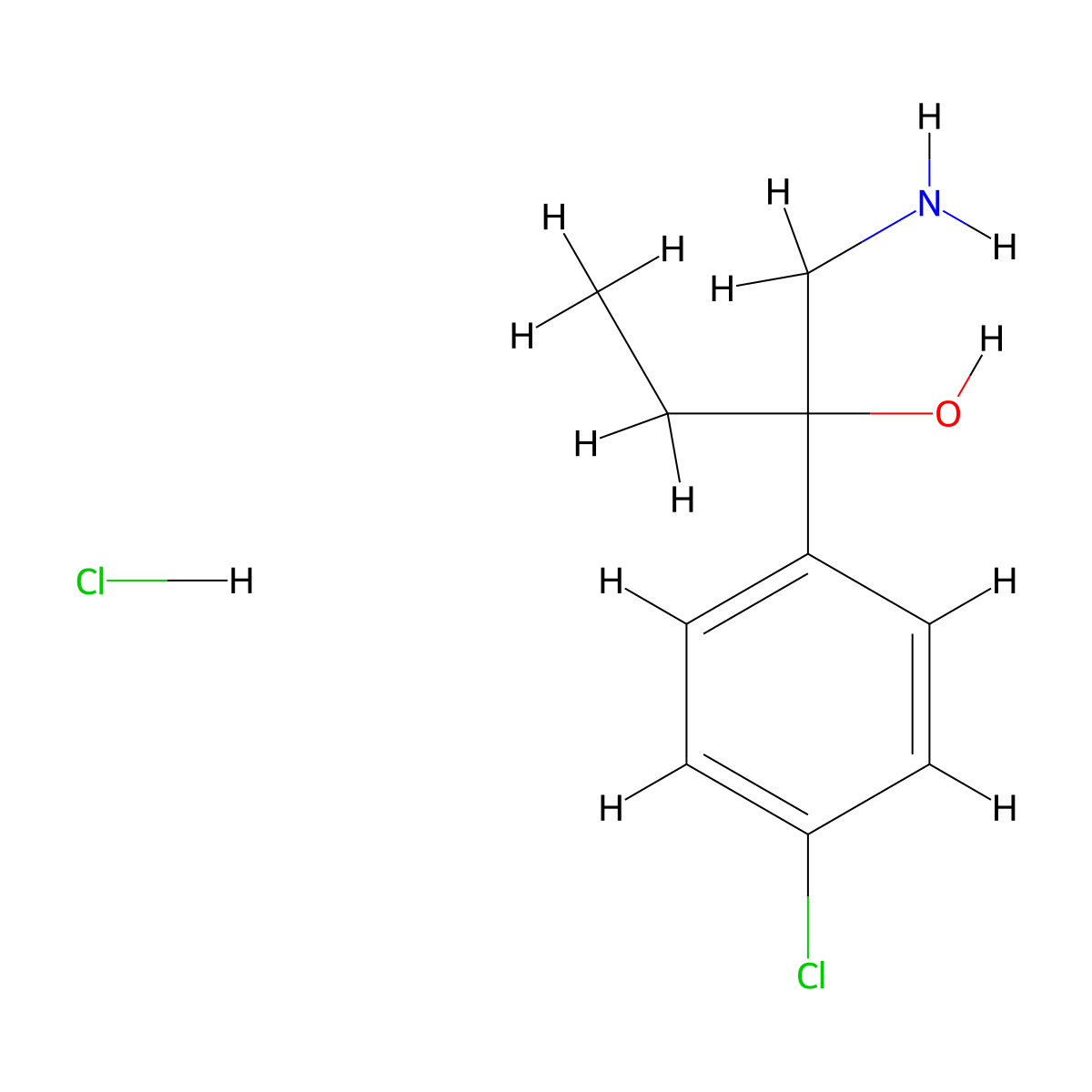 1-Amino-2-(4-chlorophenyl)butan-2-ol hydrochloride molecular structure, CAS 1461714-02-2