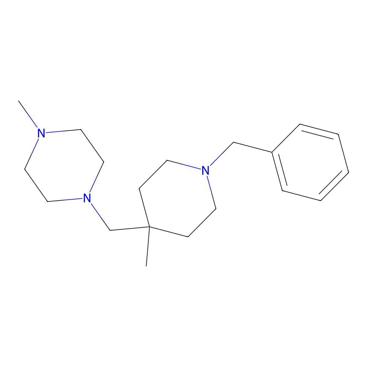 1-[(1-Benzyl-4-methylpiperidin-4-yl)methyl]-4-methylpiperazine molecular structure, CAS 1461714-06-6