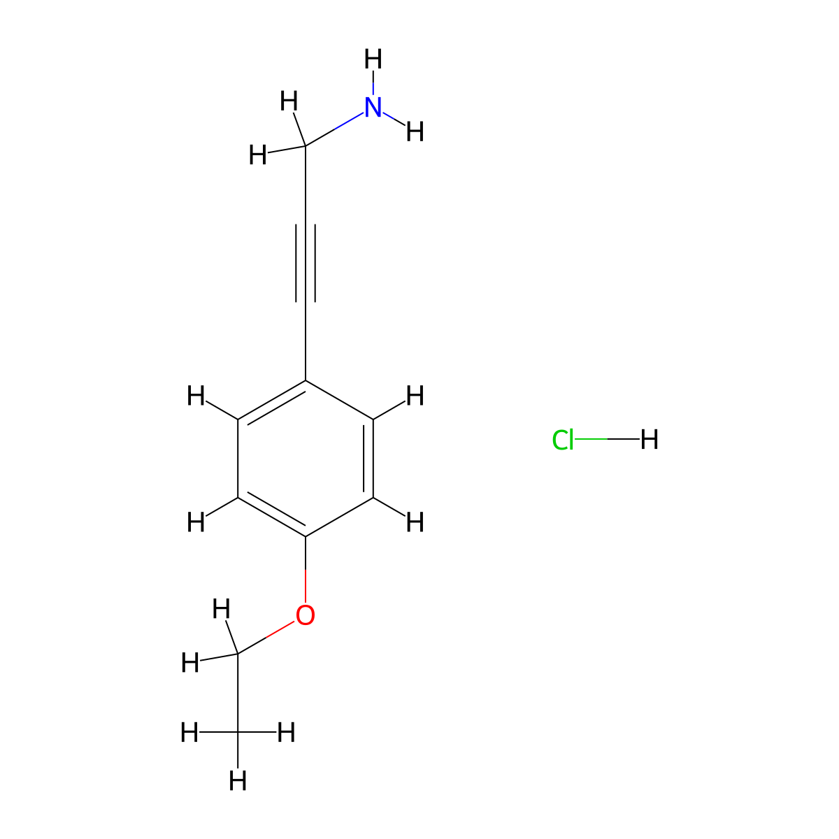 3-(4-Ethoxyphenyl)prop-2-yn-1-amine hydrochloride molecular structure, CAS 1461714-09-9