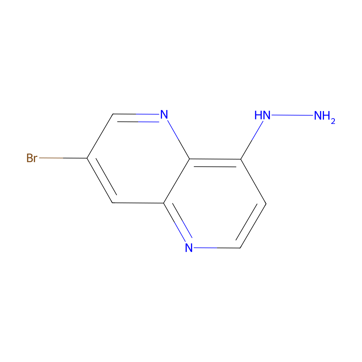 3-Bromo-8-hydrazinyl-1,5-naphthyridine molecular structure, CAS 1461714-14-6