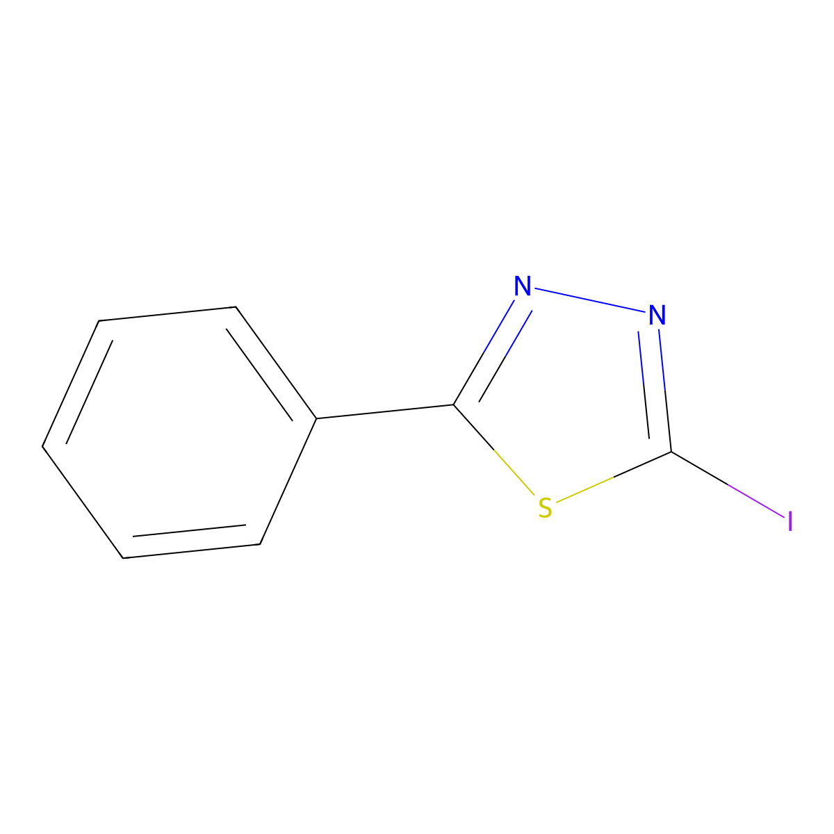 2-Iodo-5-phenyl-1,3,4-thiadiazole molecular structure, CAS 1461714-16-8
