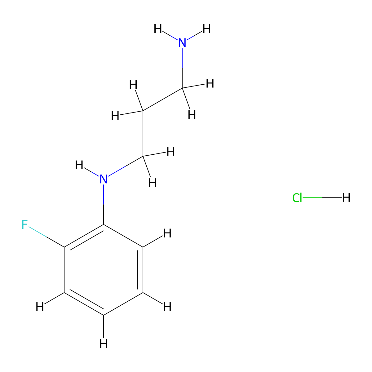 N-(3-aminopropyl)-2-fluoroaniline hydrochloride molecular structure, CAS 1461714-22-6