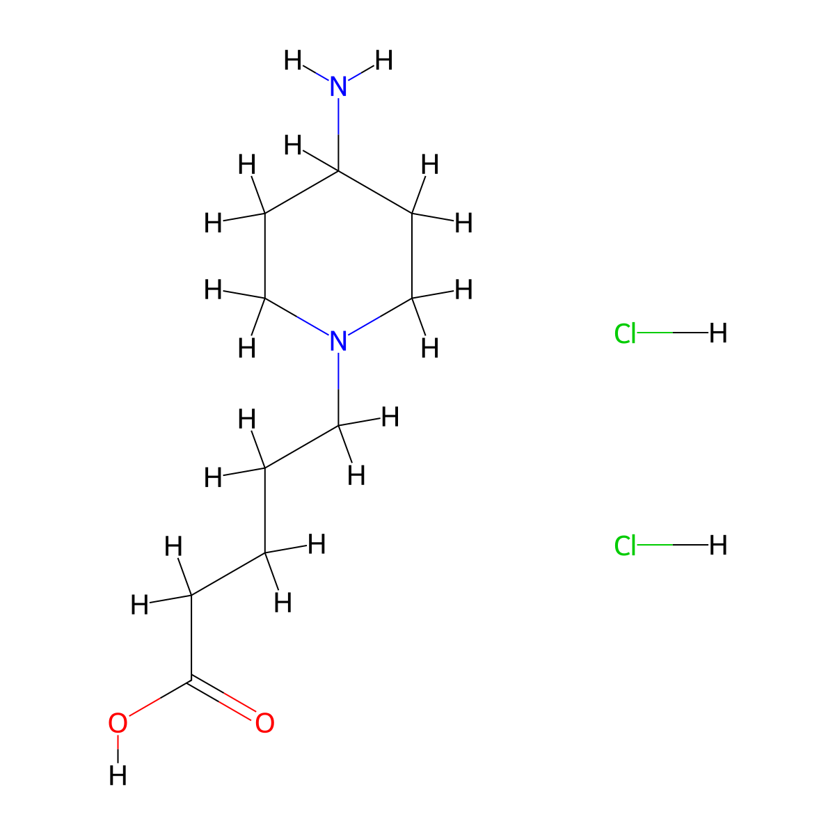 5-(4-Aminopiperidin-1-yl)pentanoic acid dihydrochloride molecular structure, CAS 1461714-26-0