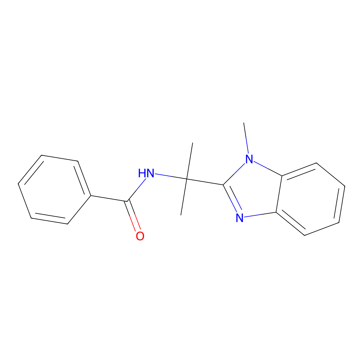 N-[2-(1-methyl-1H-1,3-benzodiazol-2-yl)propan-2-yl]benzamide molecular structure, CAS 1461714-37-3