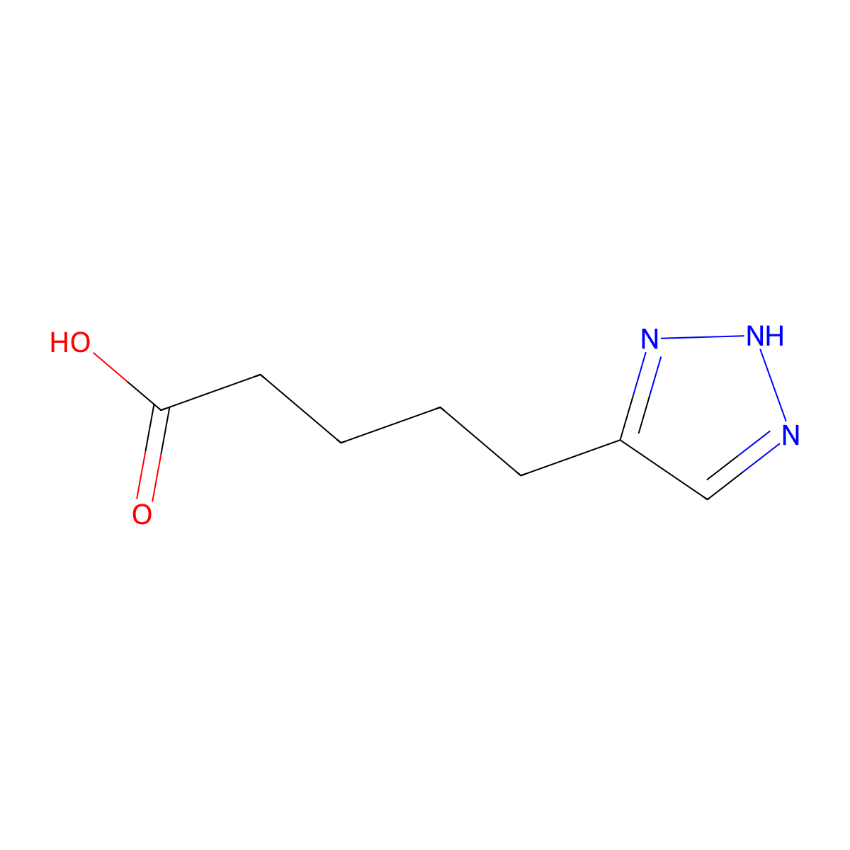 5-(1H-1,2,3-Triazol-4-yl)pentanoic acid molecular structure, CAS 1461714-38-4
