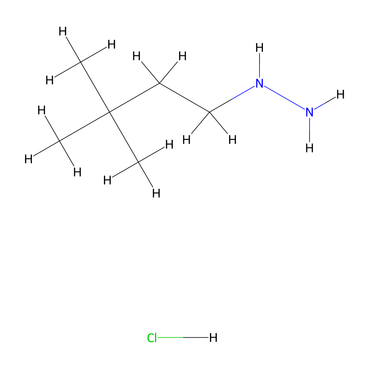 (3,3-Dimethylbutyl)hydrazine hydrochloride molecular structure, CAS 1461714-39-5
