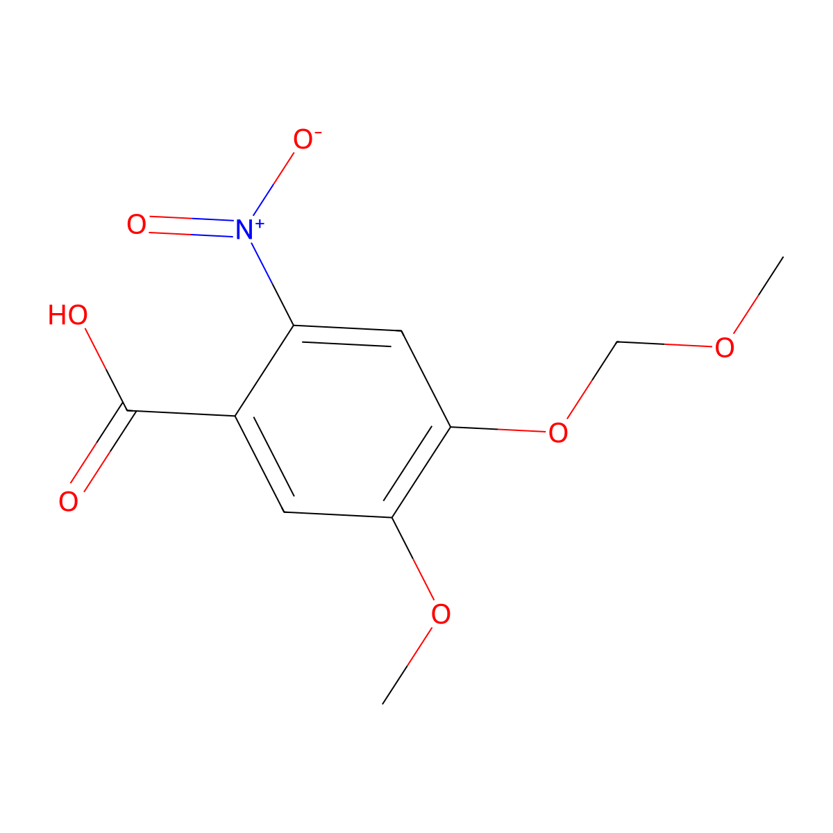 5-Methoxy-4-(methoxymethoxy)-2-nitrobenzoic acid molecular structure, CAS 1461714-49-7