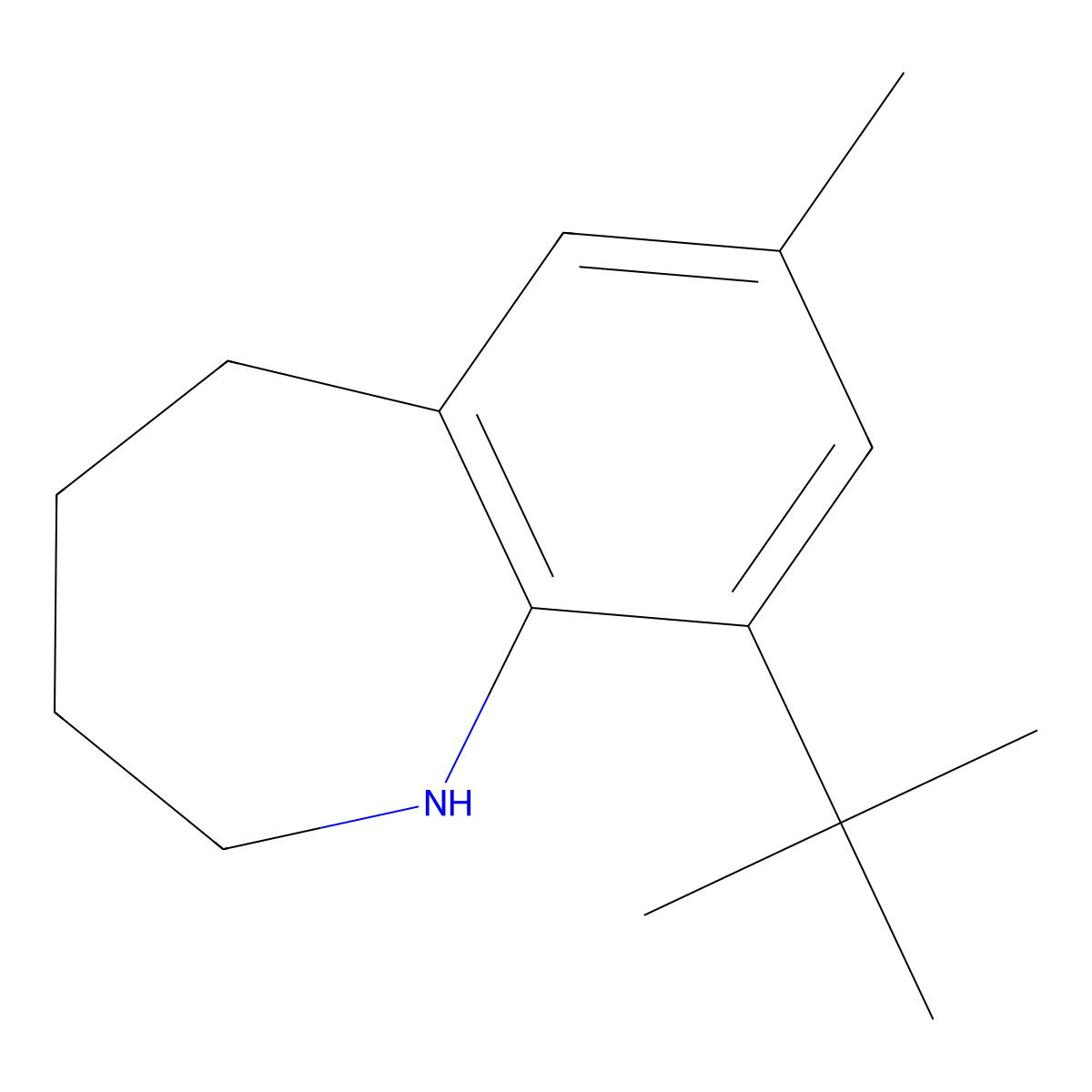 9-tert-Butyl-7-methyl-2,3,4,5-tetrahydro-1H-1-benzazepine molecular structure, CAS 1461714-50-0
