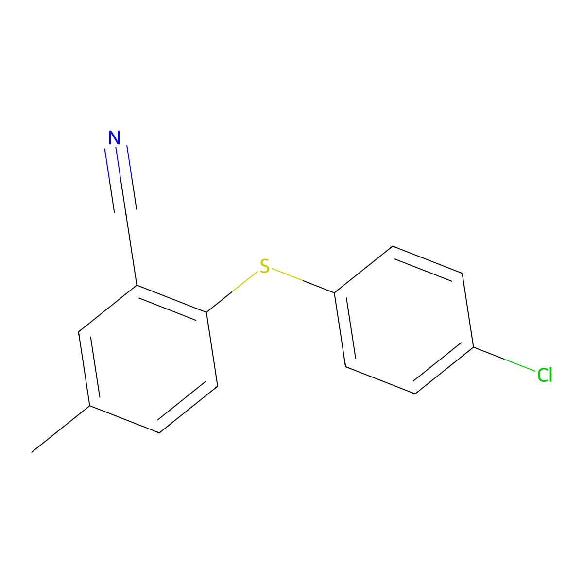 2-[(4-Chlorophenyl)sulfanyl]-5-methylbenzonitrile molecular structure, CAS 1461714-52-2