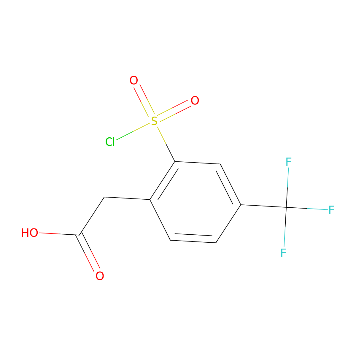 2-[2-(Chlorosulfonyl)-4-(trifluoromethyl)phenyl]acetic acid molecular structure, CAS 1461714-54-4