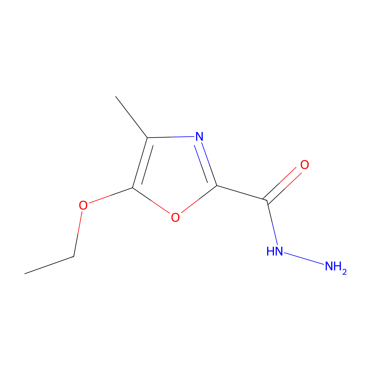 5-Ethoxy-4-methyl-1,3-oxazole-2-carbohydrazide molecular structure, CAS 1461714-58-8