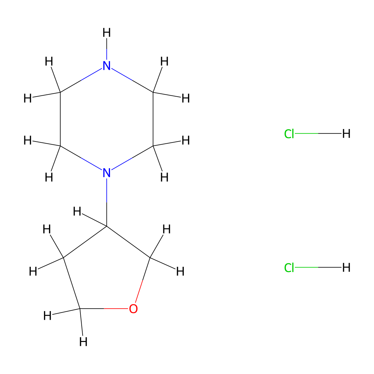 1-(Oxolan-3-yl)piperazine dihydrochloride molecular structure, CAS 1461714-60-2